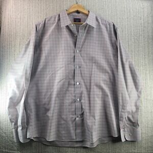 UNTUCKit Shirt Mens 2XL Gray Red Plaid Wrinkle‎ Free Long Sleeve Button Down